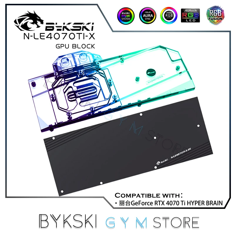 Bykski Rtx 4070 Ti Watercooler Per Leadtek Geforce Rtx 4070 Ti Hyper Brain Scheda Grafica, Vga Cooler Backplate Radiatore Rgb Aura