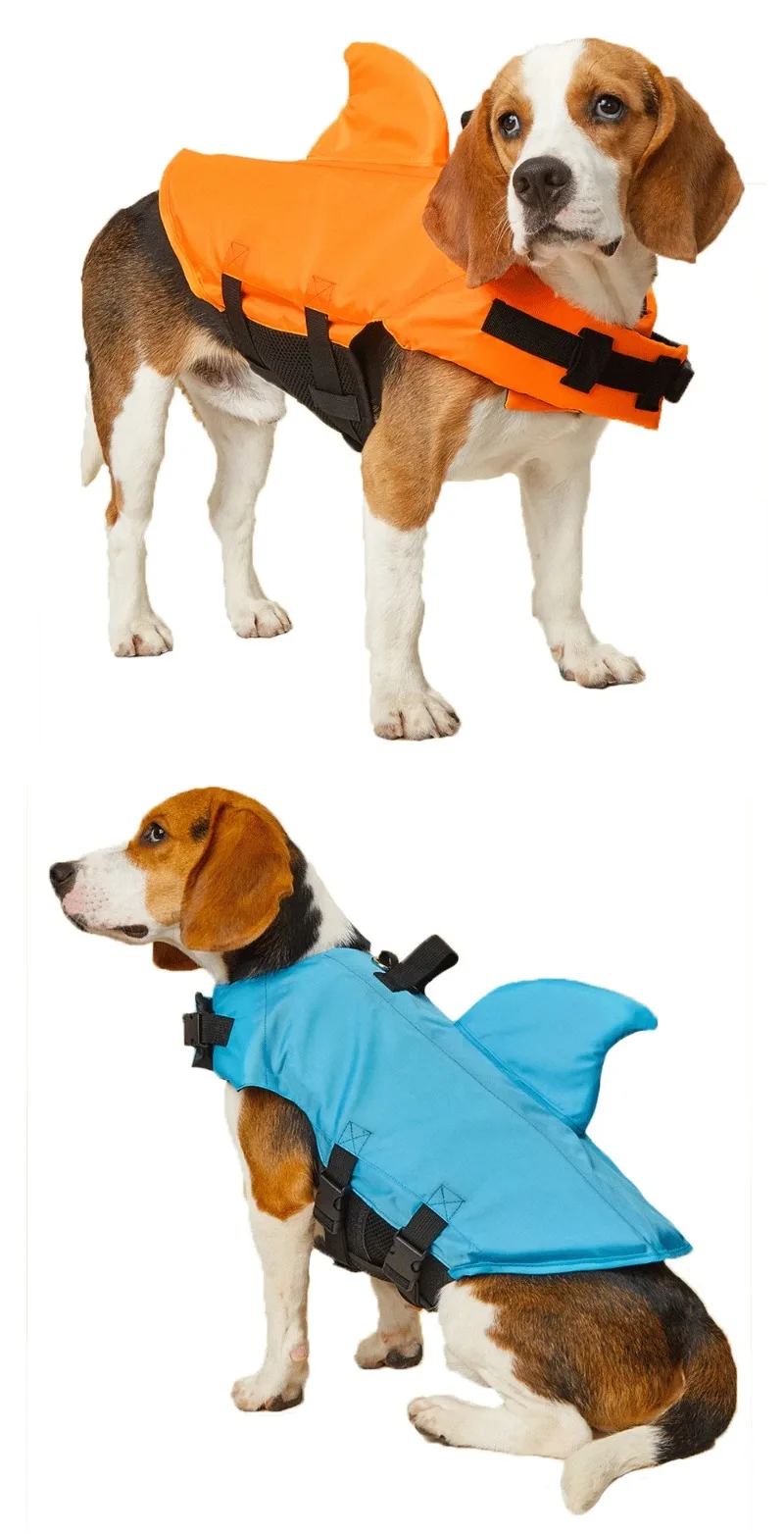Hunde Schwimmweste Mit Haifischflosse Für Mehr Auftrieb Sicherheit_voghion.com