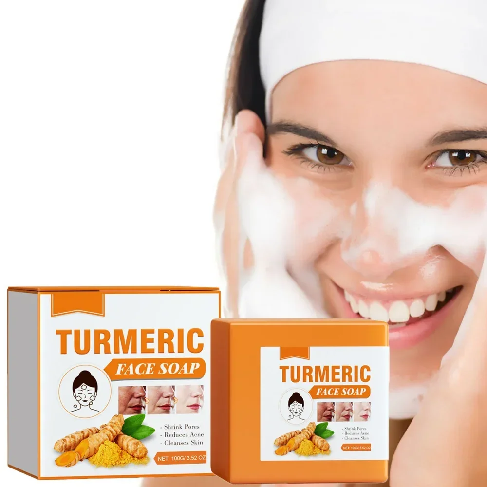 Turmeric Cleansing Soap Facial Repair Gentle Cleansing and Moisturizing Turmeric Cleansing Soap Moisturizing Cleaning Product 2