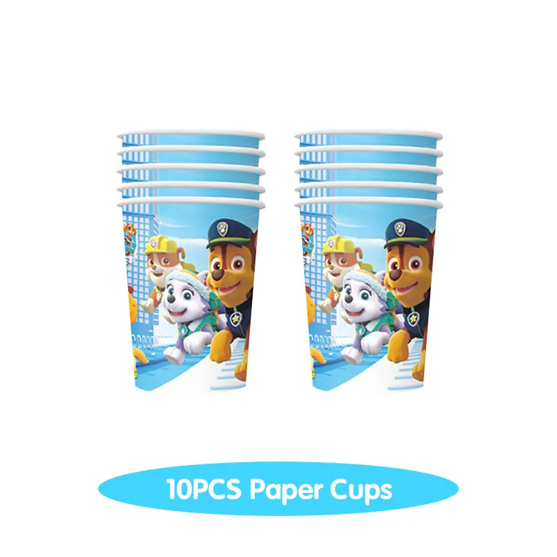 thumbnail image 1 of Decoración de cumpleaños de la Patrulla Canina, suministros para fiestas, manteles, vasos de papel, platos, vajilla nueva, juego de globos, telón de fondo, regalos de cumpleaños, 1 of 5