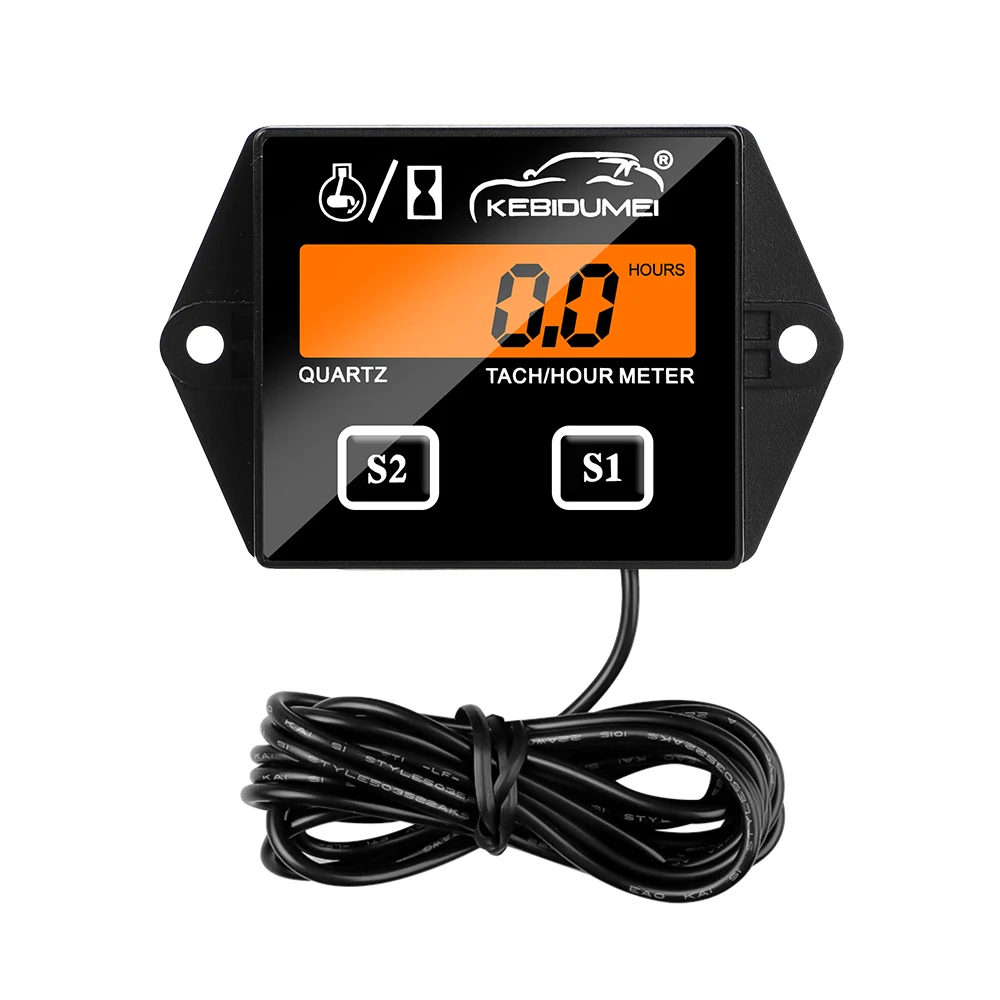 Car Motorcycle Tach Hour Meter Meter Digital Tachometer Engine Waterproof Backlight LCD For Boat Motor Moto Marine Stroke Engine