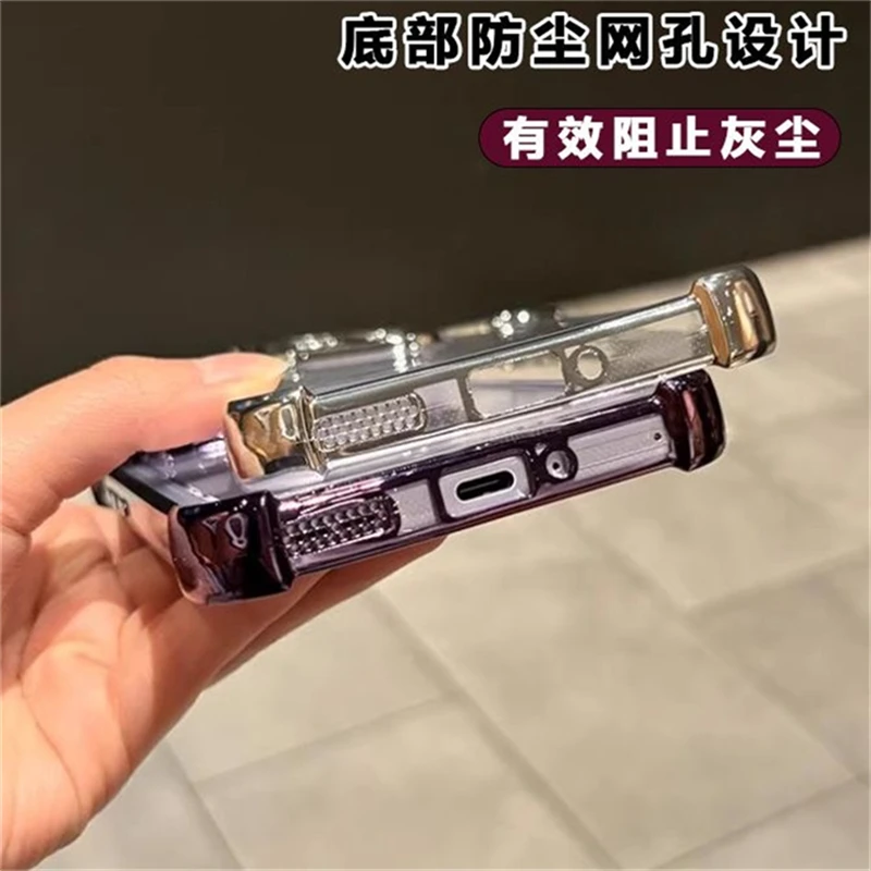 Case For Oppo Reno 13 Pro Reno13 F 13 F 5G Case Camera Protect Electroplated Transparent TPU Silicone Cover Shockproof Bumper 3
