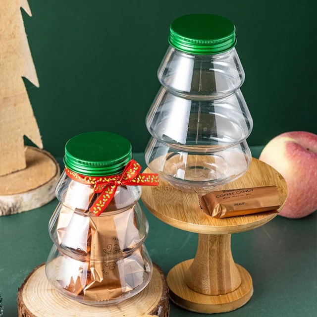 2pcs Christmas Tree Glass Jars Storage Desktop Snack Candy Organizer  Decorative Box Wedding Xmas Festival Home Decorations - Gift Boxes & Bags -  AliExpress