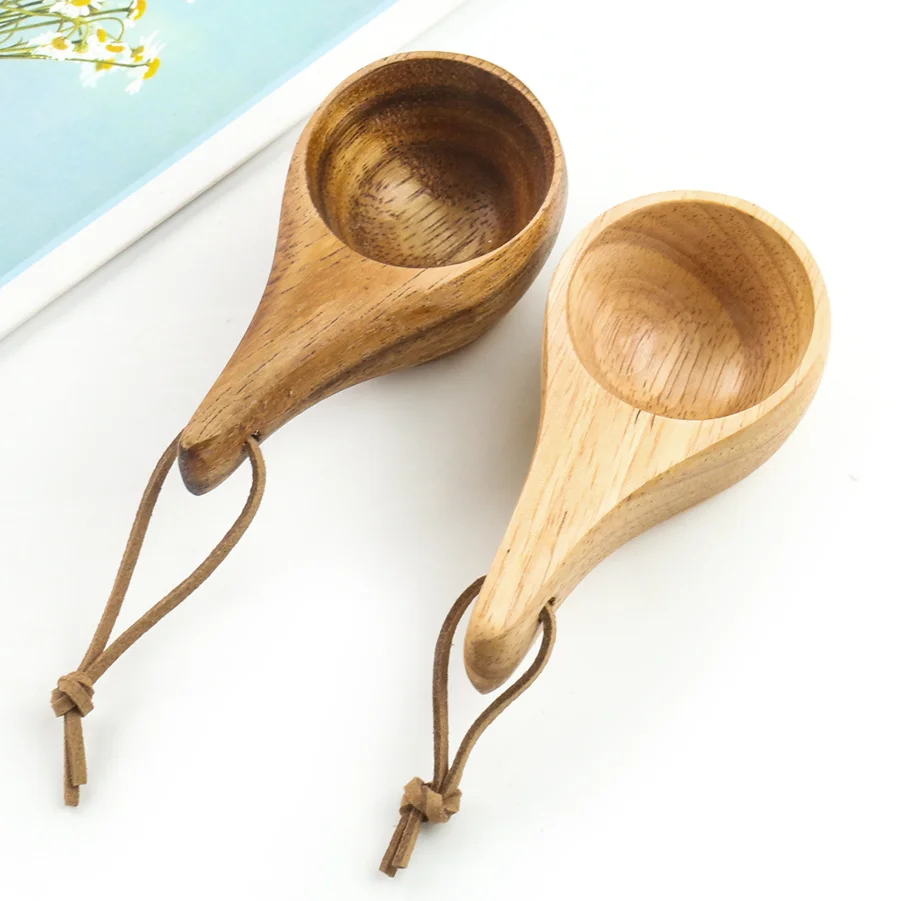 Finnish Mini Mountaineering Cup Wooden Mug Water Coffee Milk Cup Household Kitchen Supplies Children Drinking Tools Anti-fall coffee cup folding cup coffee mug