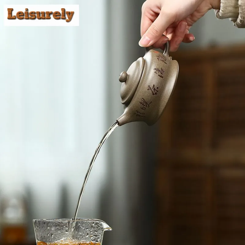 200ml Ancient Yixing Purple Clay Teapots Famous Master Handmade Albizzia Pot Raw Ore Section Mud Kettle Chinese Zisha Tea Set