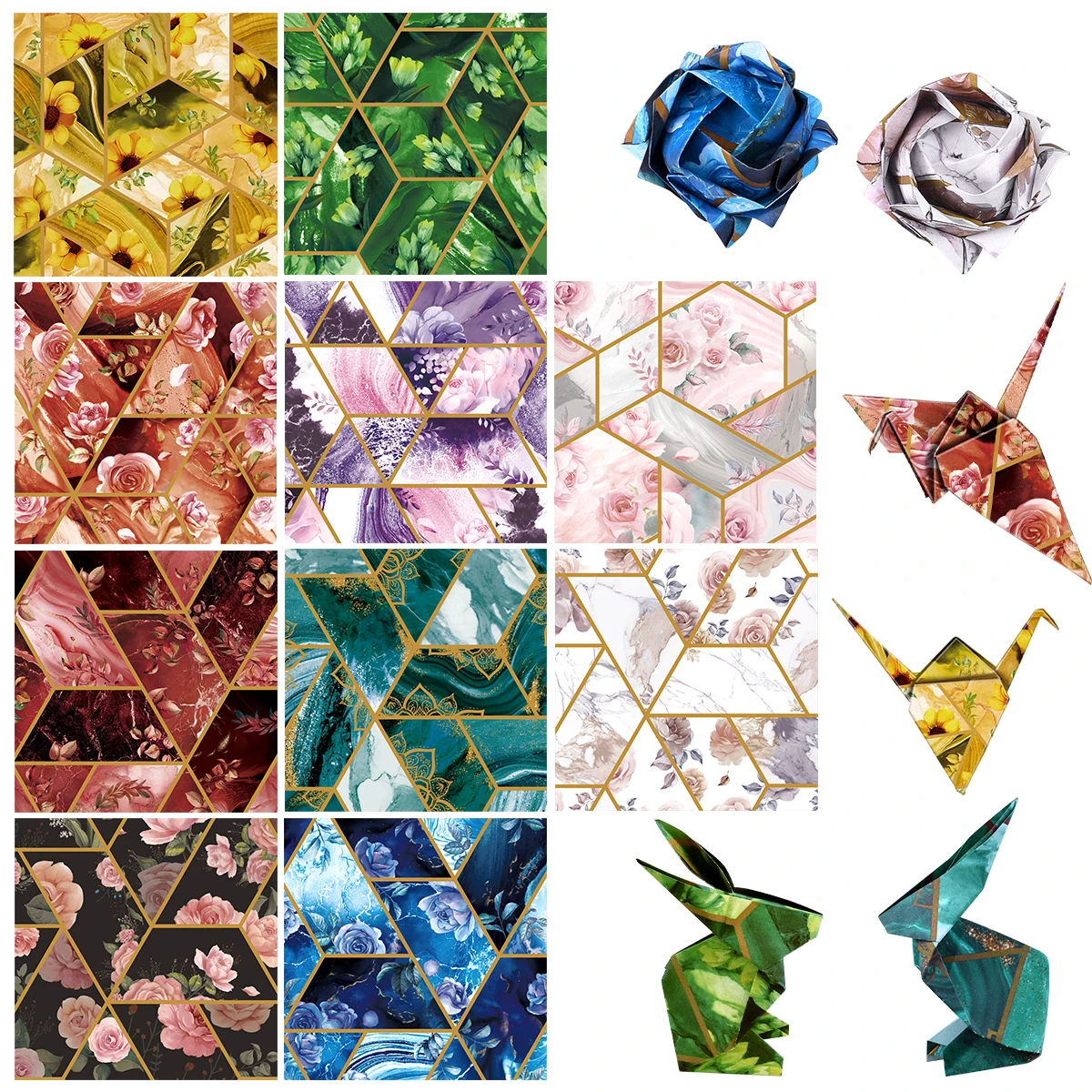 

Origami Paper Square Marble 100pc/set Folded Paper Bronzing Art Paper Card Making DIY Scrapbooking Paper Craft Decoration