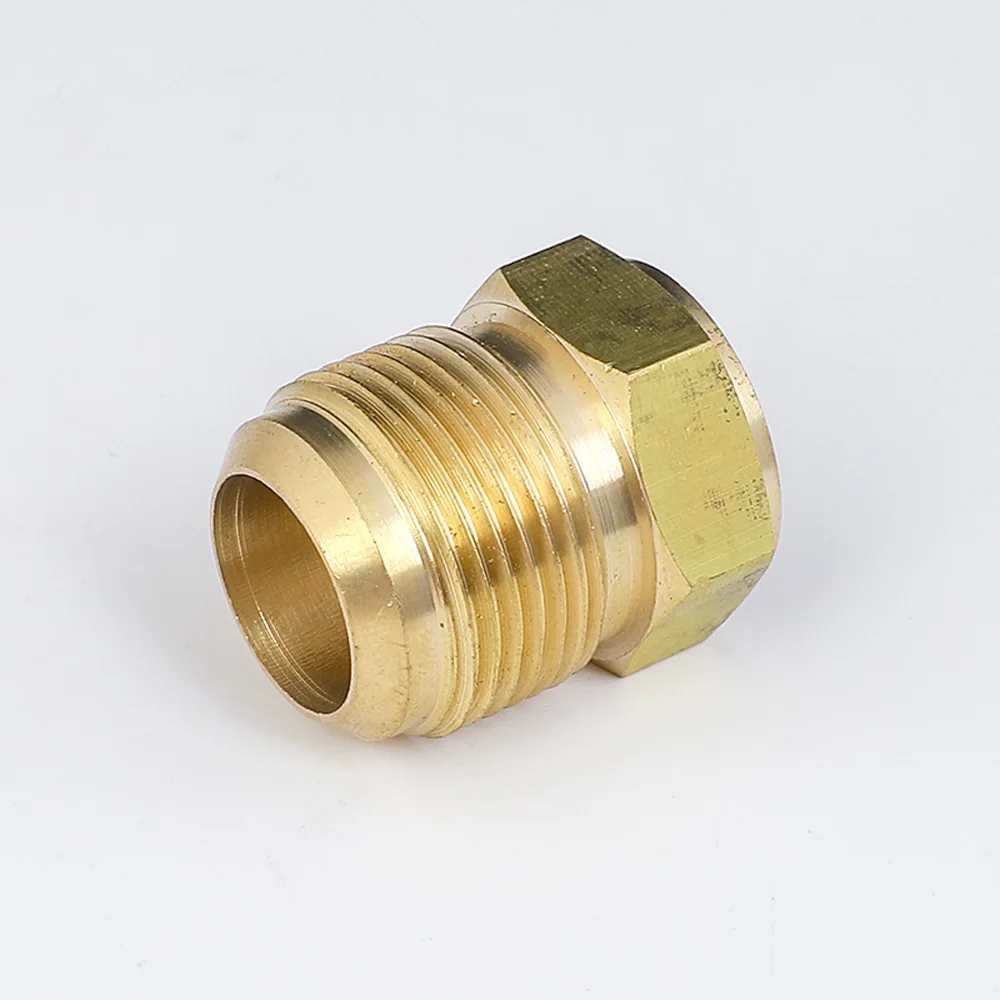 1/2 in. Female x 3/8 in. OD, Forged Reducing Nut, SAE 45 Degree Flare Brass  Fitting