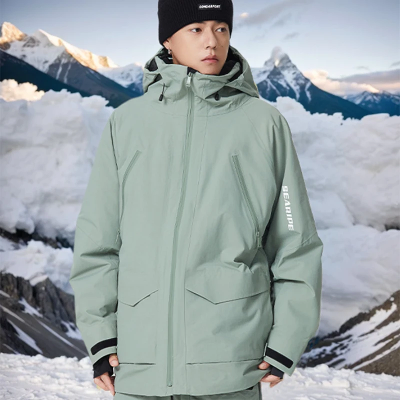

New 2025 Winter Couple Skiing Jacket Warm Thickened Woman Ski Hoodie Outdoor Sport Man Snow Clothes Waterproof Windproof Tops