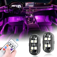 2/4pcs Wireless LED Strobe Lights Car Decor Atmosphere Light, 8 Colors Rechargeable Led Lights Anti-Collision LED Warning Light