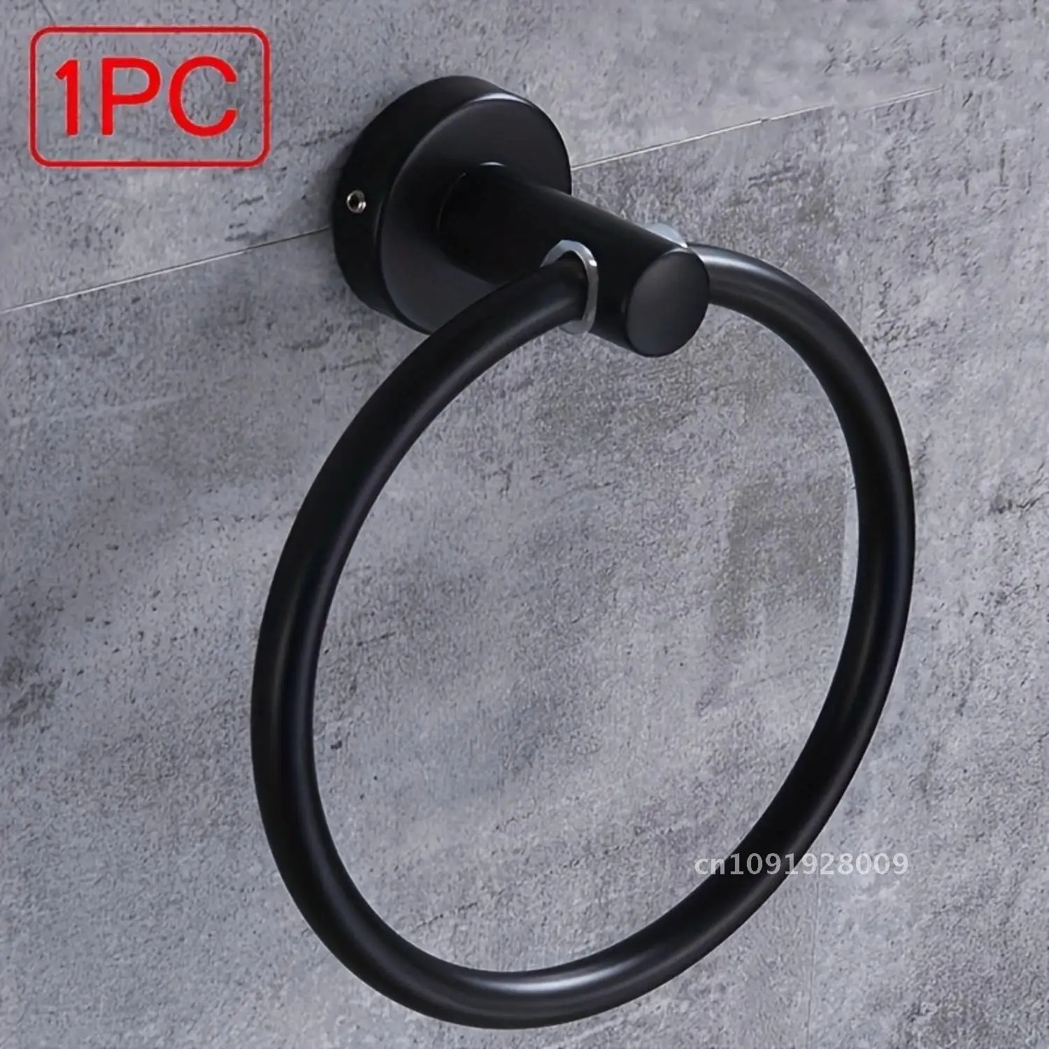 Matte Black Stainless Steel Towel Ring Circular Stylish Wall Your Bathrooms. Modern Elevate Rack-for Decor! Mount Towel