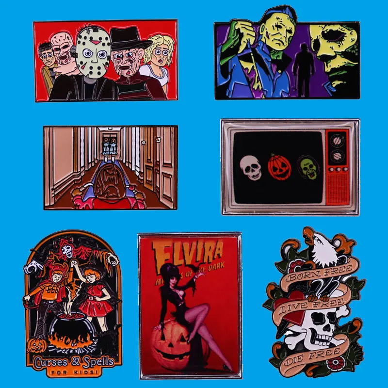 

Хэллоуин, страшная брошь, крутые значки, металлические заколки для лацканов, для рюкзаков, броши для женщин, Модная бижутерия, аксессуары, подарки