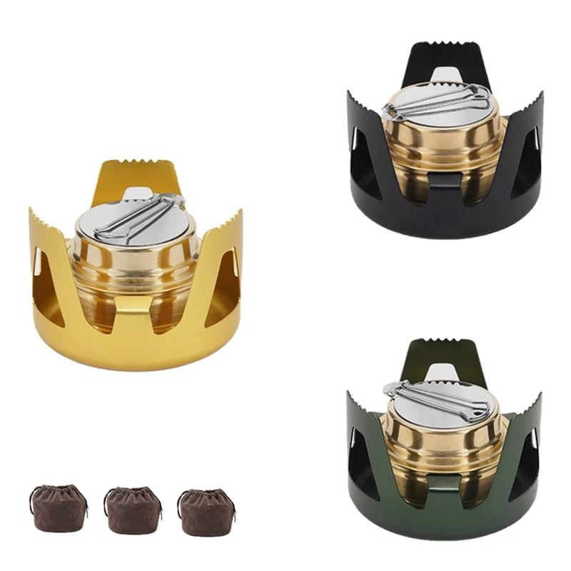 

Мини-спиртовая плита, латунная прочная портативная с низким уровнем выбросов углерода и высокой эффективностью сгорания, простая в использовании