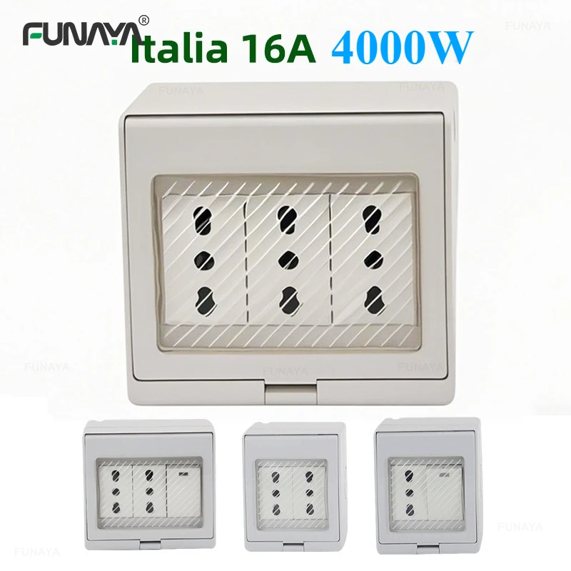 Presa Elettrica Singola Con Interruttore IP55 Per Esterno - BG Electrical - Impermeabile - 4