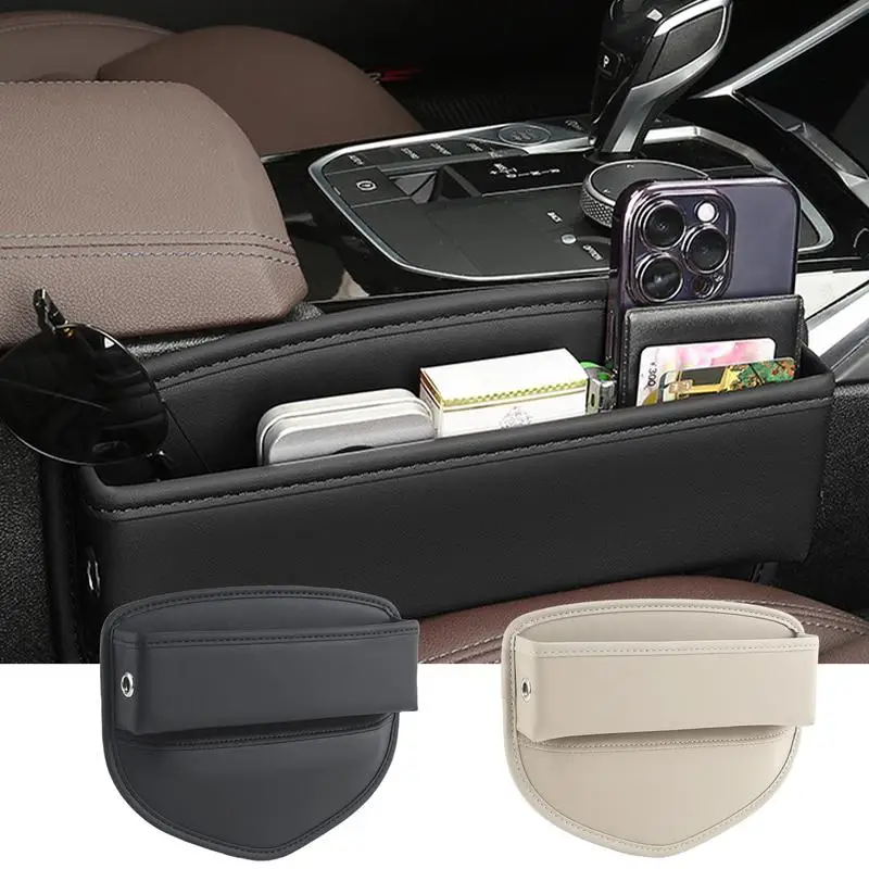 

Car Seat Organizer Storage Bag PU Leather Multiple Uses Between Seat Storage Bag Storage Box Slit Gap Filler Interior Accessory