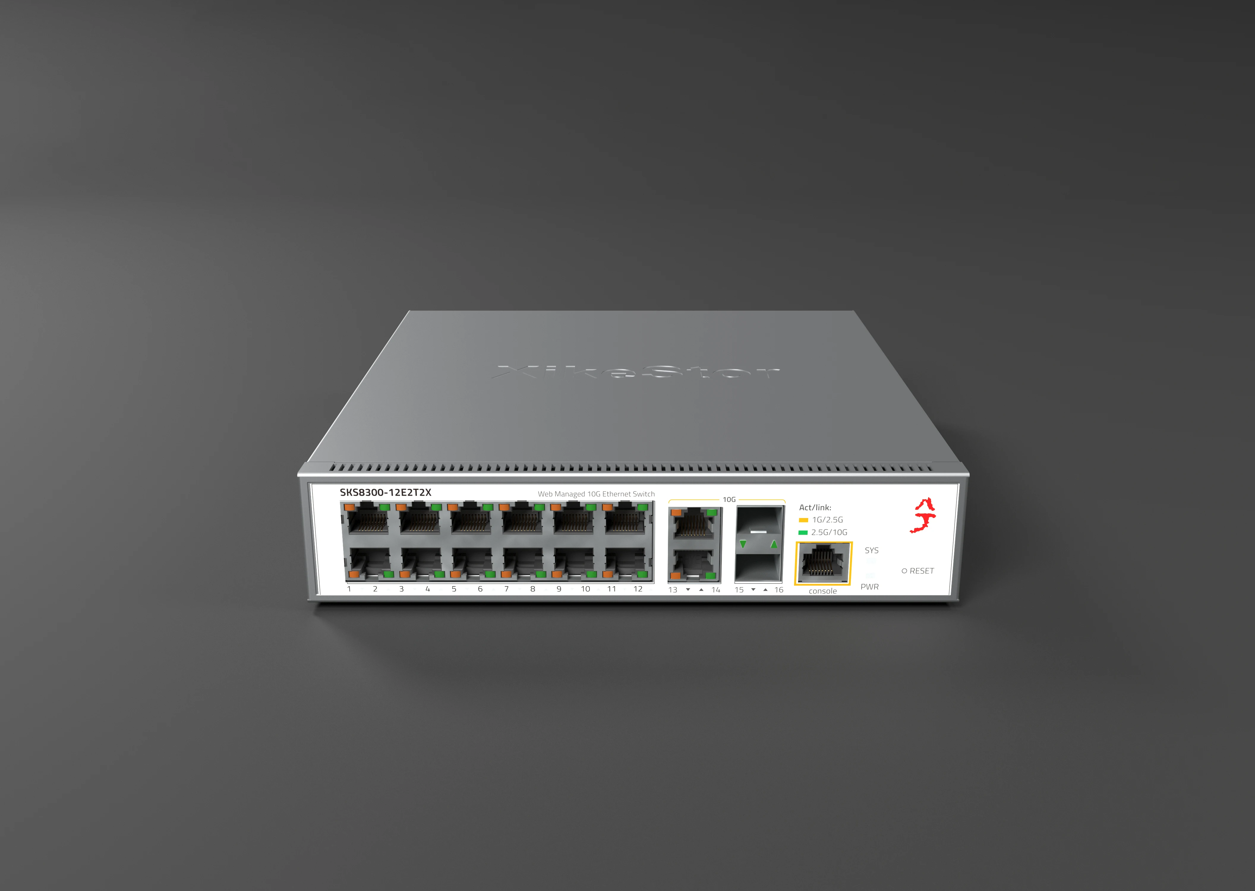 레이어 3 관리형, 12개의 2.5G RJ45 포트, 2개의 10G RJ45 포트, 2개의 10G SFP+ 포트, DHCP 지원, 동적 라우팅, VLAN 지원