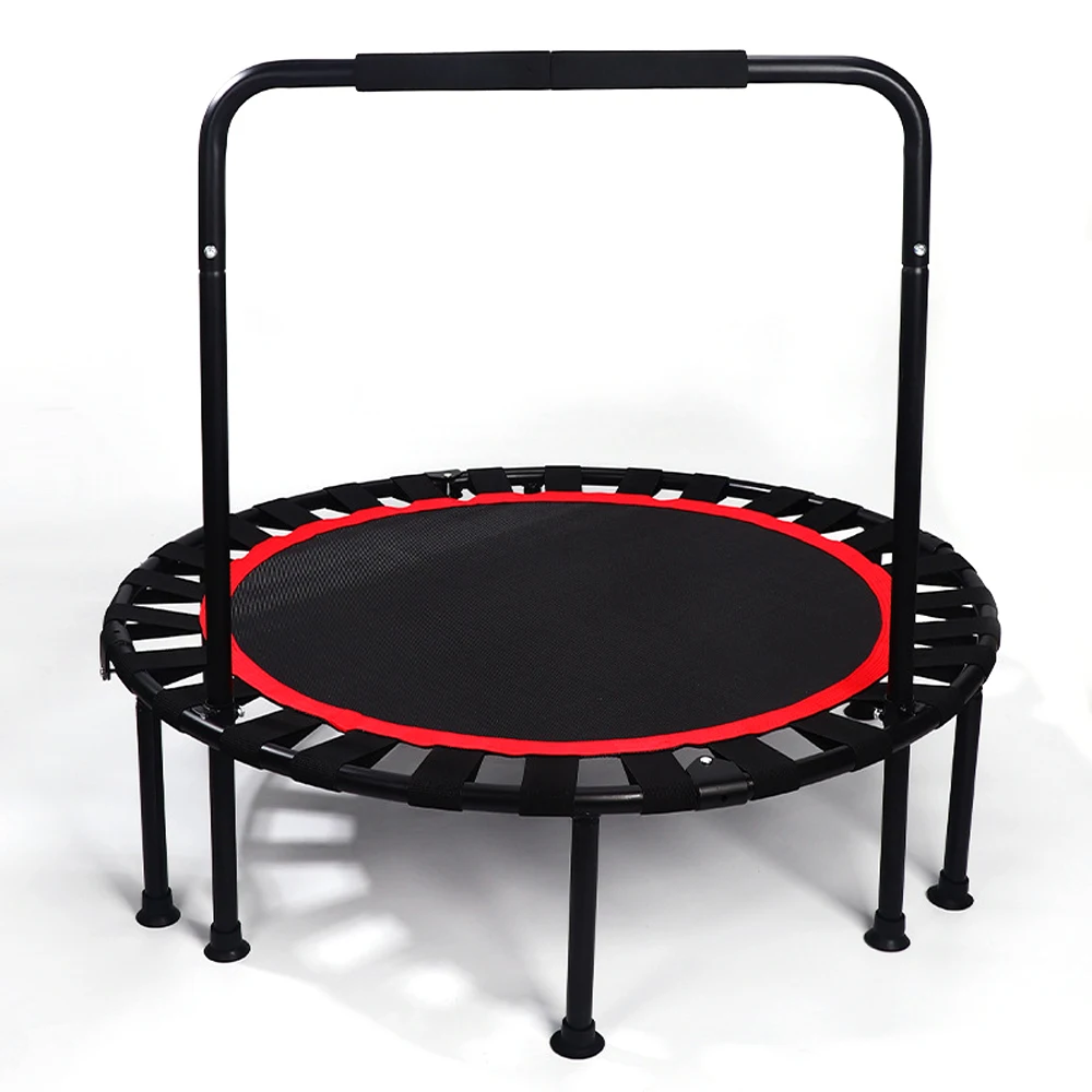 

Маленький батут Rebounder для тренажерного зала, для взрослых и детей, 40 дюймов, аэробические упражнения с поручнями, Складная Большая нагрузка, для дома и улицы
