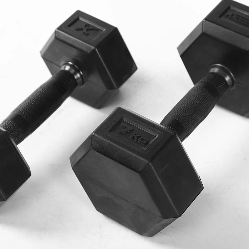 Rubber Covered Dumbbells 24kg 40kg Dumbbell Set Hex Dumbbell Weights Black Fitness Equipment Exercise