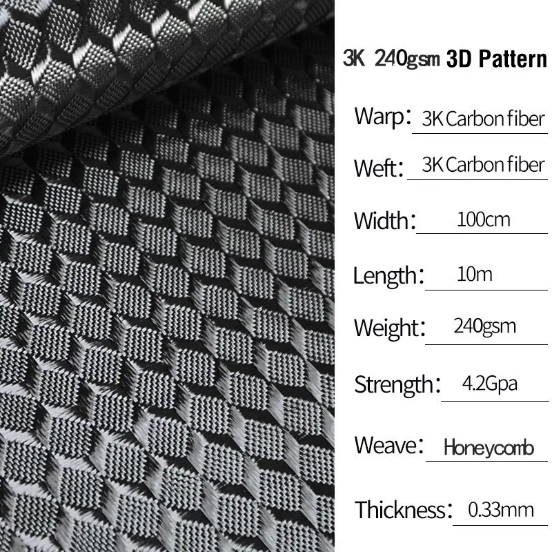 Bulksale3K240gsmrealcarbonfiberfabricclothShowzigzag3D