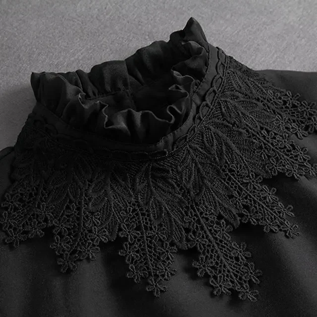 Vintage Lace Front Tie White Detachable Faux Collar
