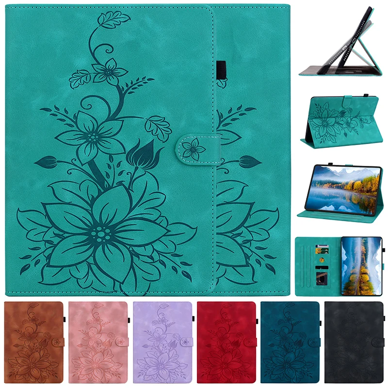 Luxurious Leather Tablet Cover with Stylish Print Design