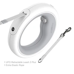 Enhanced Retractable Pet Leash with LED Light, Flexible Ring Shape, 3.0m Length (Add elastic rope)