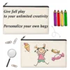 12PCS DIY Blank Canvas Beige Makeup Bag with Zipper - 8.3" x 5" Bulk Cosmetic Pouches for Travel, Storage, and Stationery 5
