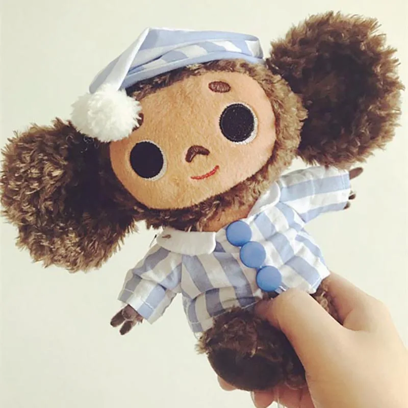 고품질 Cheburashka 플러시 장난감 큰 눈 원숭이 옷 인형 러시아 애니메이션 아이 수면 Appease 인형 장난감 어린이위한