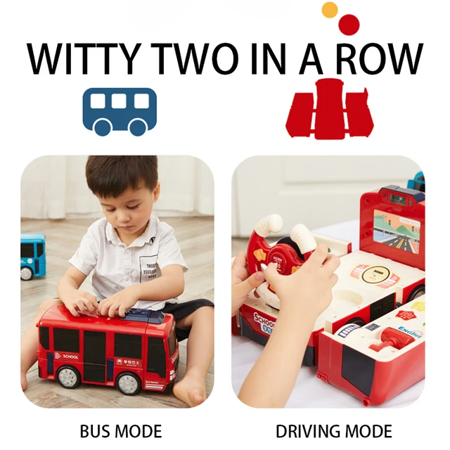 Children's Steering Wheel Bus Baby Puzzle Driving Steering Wheel Baby Toy Boy Transforming Bus Toy Multifunctional Bus 4