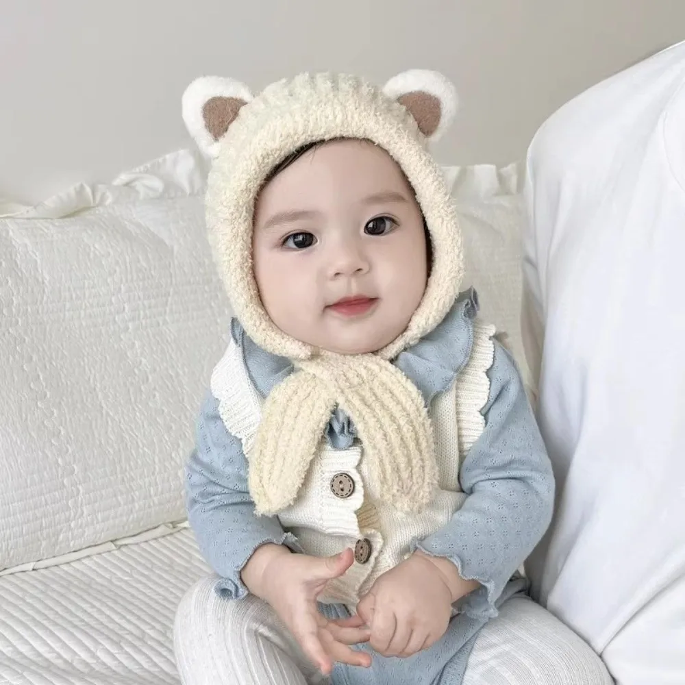 Warm Windproof Kids Hat Scarf Set for Outdoor Sports