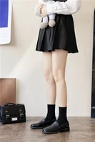 13-18 Years Old Girl's Black and White Calf Socks Female Spring and Autumn  High Socks and Knee Socks Pile  Lolita Socks 3