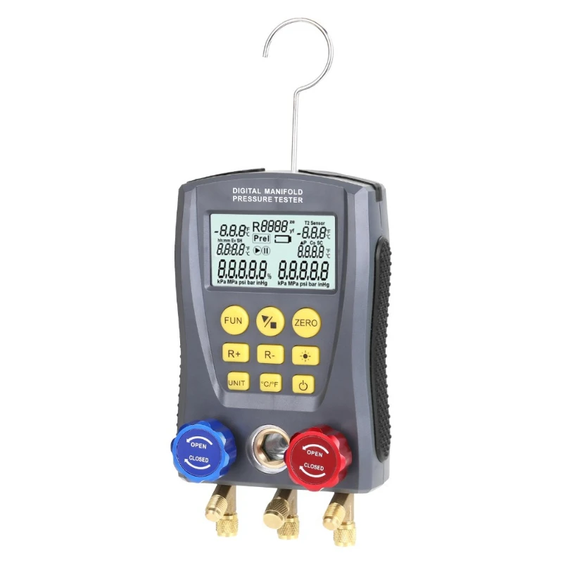 Manometro Digital Vacuum Pressure Multi Tube Tester Tester Di Temperatura Di Refrigerazione Misuratore Di Refrigerante