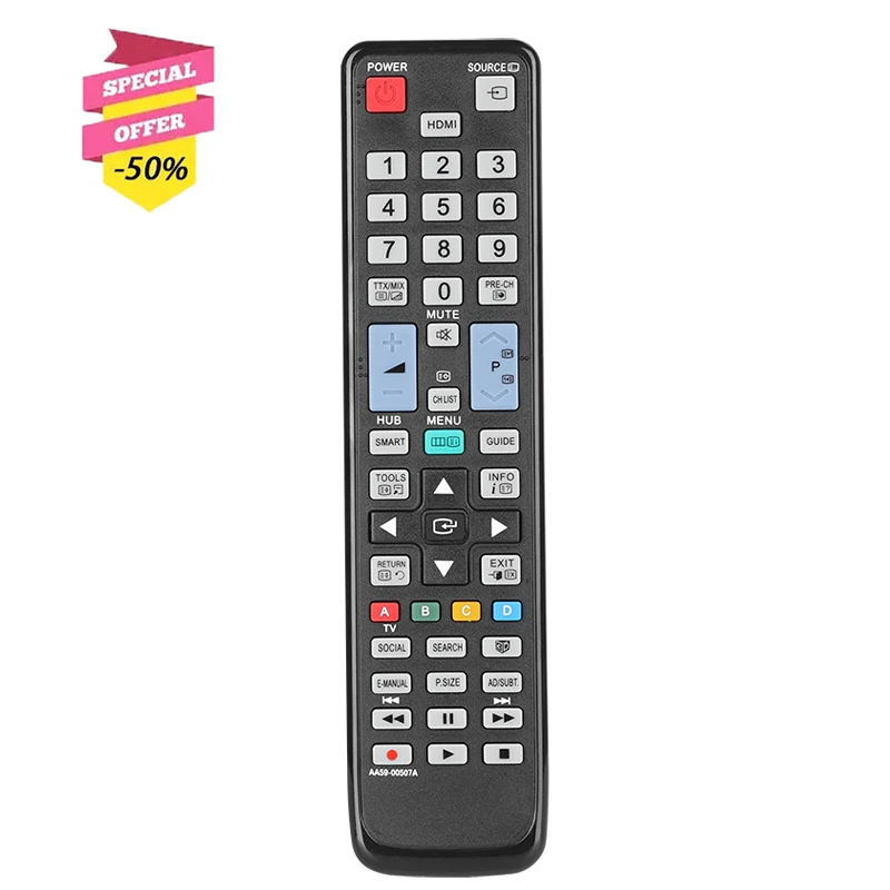 Controle Remoto Compatível com tv Samsung Ua32d6000 Ue32d6100 Ue46d6120 Ua32es6200m Ua32es6220m Ua40es6200m Ue50es63 Aa5900507a