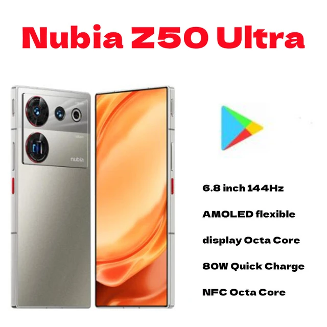 Nubia Z50 Ultra 5G SmartPhone 6.8 inch 144Hz AMOLED Screen Under screen  camera Snapdragon 8 Gen 2 Octa Core 80W Fast Charge NFC