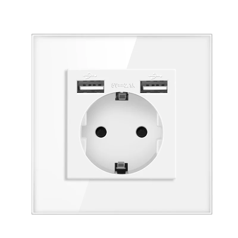 EU Socket 2USB white