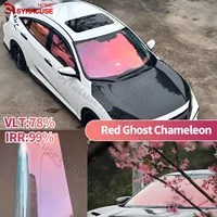 Solar Tint Film Ghost Rose Red Chameleon VLT78% Windscreen Foils Car Front Rear Window Tint Windshield Protection 1