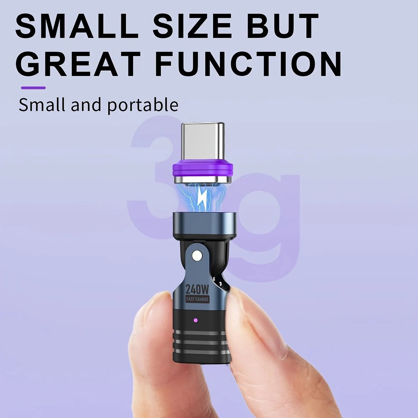240W 9핀 마그네틱 OTG 어댑터 PD3.0 180 ° 회전식 USB C 고속 충전 컨버터 (아이폰 17 프로 맥스, 맥북, 삼성용)
