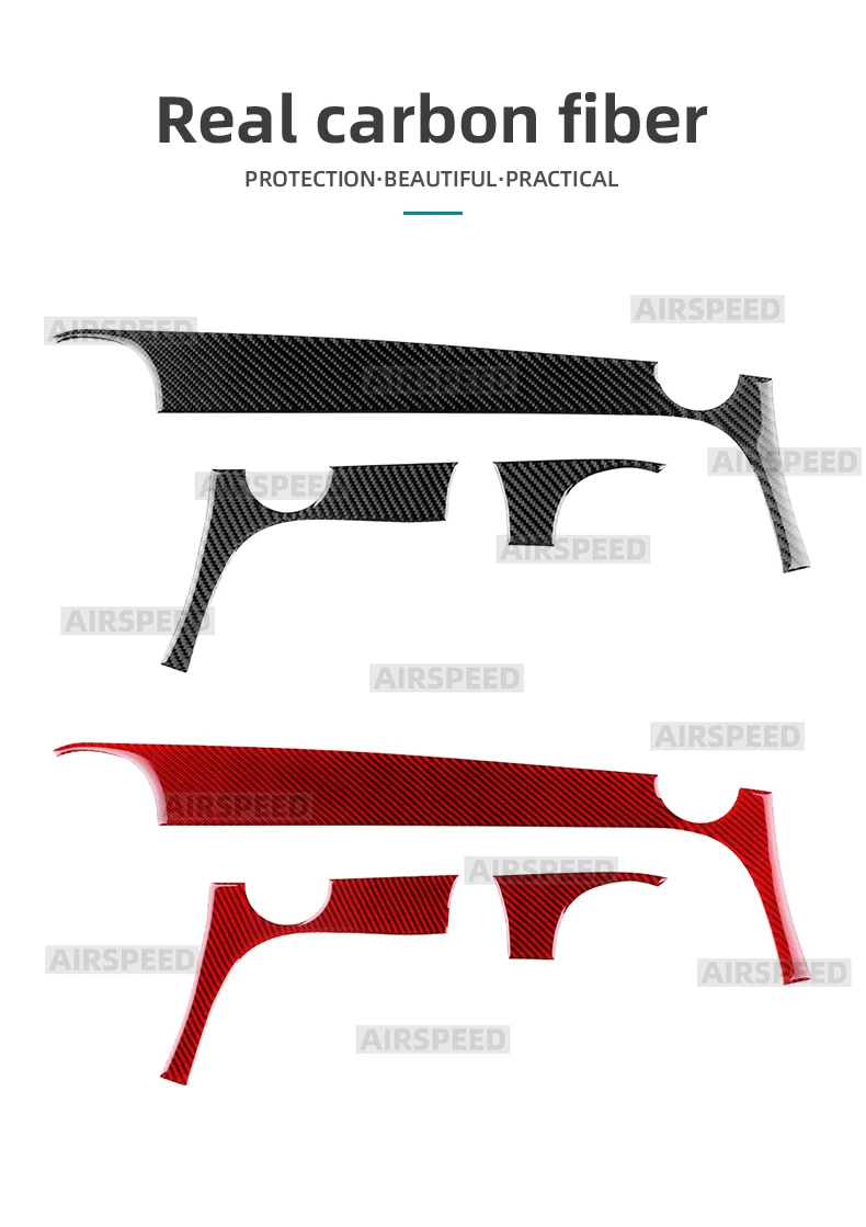 Real Soft Carbon Fiber Aufkleber für Fiat 500 500C/Abarth 595 595C/695 695C 2016 2017 2018 2019 2020 2021 2022 2023 2024 500e 2016-2019 Auto Instrument Streifen – Detail 2