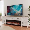 Farmhouse TV Stand with Fireplace for TVs Up to 100 Inch,Entertainment Center with 60" Electric Fireplace,98" TV Console with St 1