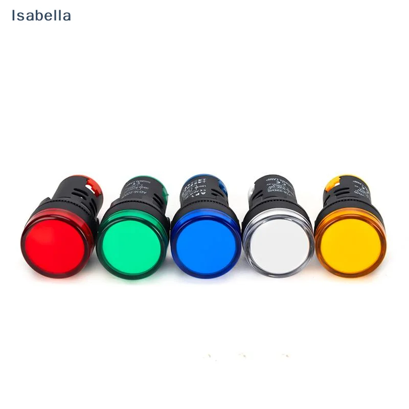 ♩ 표시등 신호 램프 라이트 AD16-22DS 22mm 패널 마운트 DC 12V 24V 110V 220V 380V 빨강 초록 노랑 파랑 흰색 LED 전구 20mA