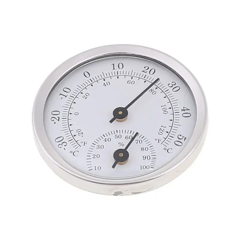 

Mini Alloy Aluminum Wall Mounted Temperature Humidity Meter Thermometer & Hygrometer For Sauna Room Household