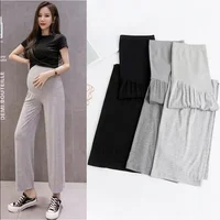 Spring Thin Fashionable Outwear Loose Casual Straight Trousers Maternity Clothes Pregnant Women's Pants 2