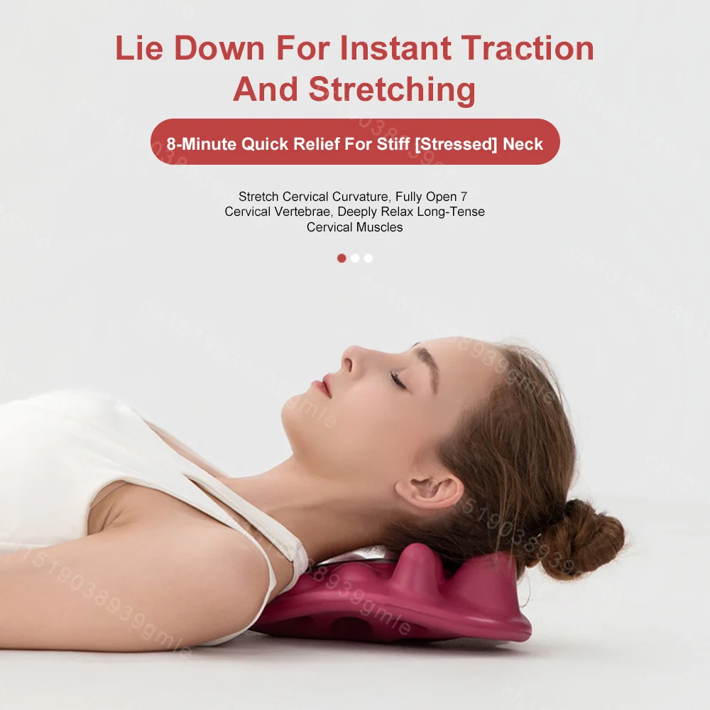 Cervical Traction Device Neck Stretcher Trigger Point Massager Spine Alignment Shoulder Pain Relief Ergonomic Acupressure Device