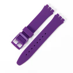 Colorful Transparent Soft Silicone Watch Strap Replacement with Tool - 19mm (Purple)