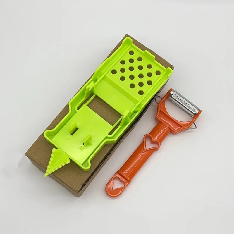 2-in-1 multifunktionales Küchengeschirr-Set, verbesserter Julienne-Schäler, Gemüseschäler, alle Arten von Obst- und Gemüseschneidern