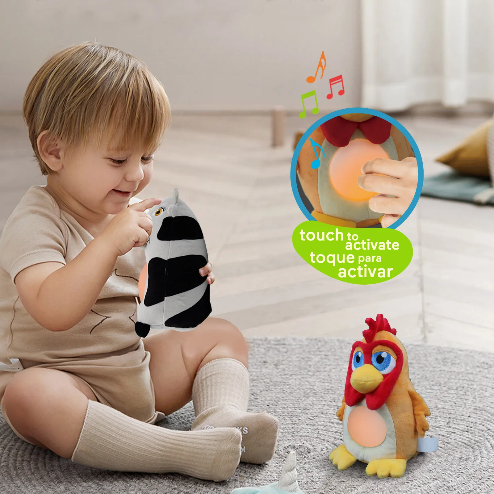 Kawaii Plush Toys with Light Musical Doll 22cm For New Born Soft Sleep Toys For Kids Baby's Stuffed Animals La Granja De Zenon