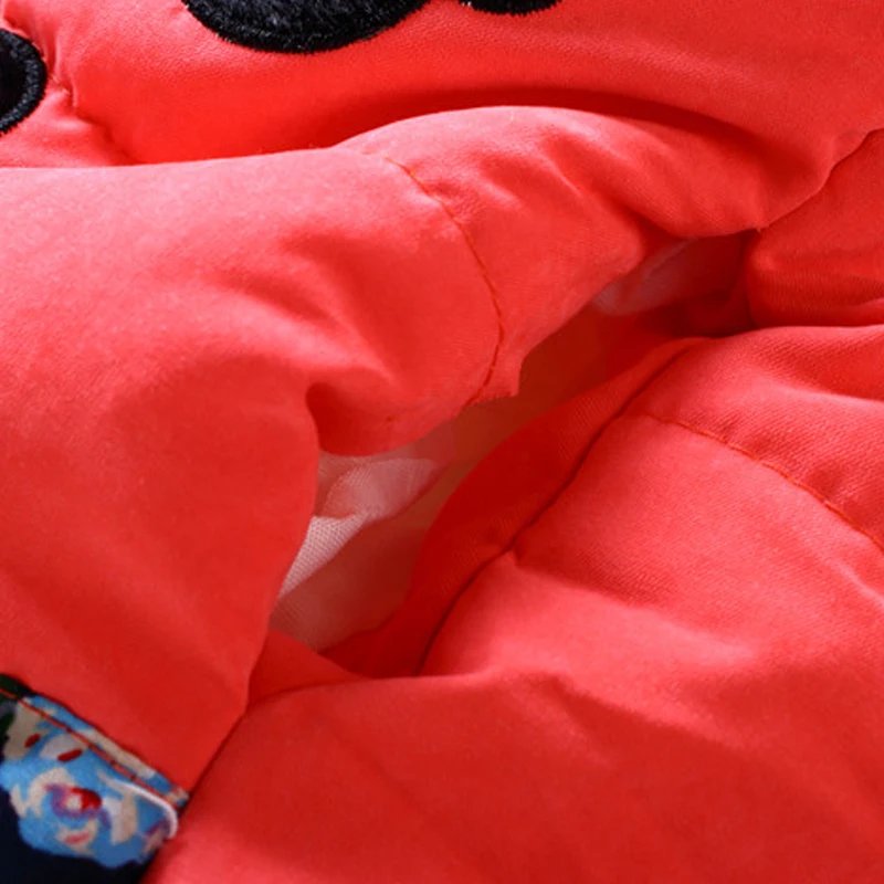 Kids Jackets Winter Coat Girls' Cotton Jacket Winter Children's Clothing Sweet Mouse Head Print Thick Baby Coat Cartoon Hooded Cotton Jacket