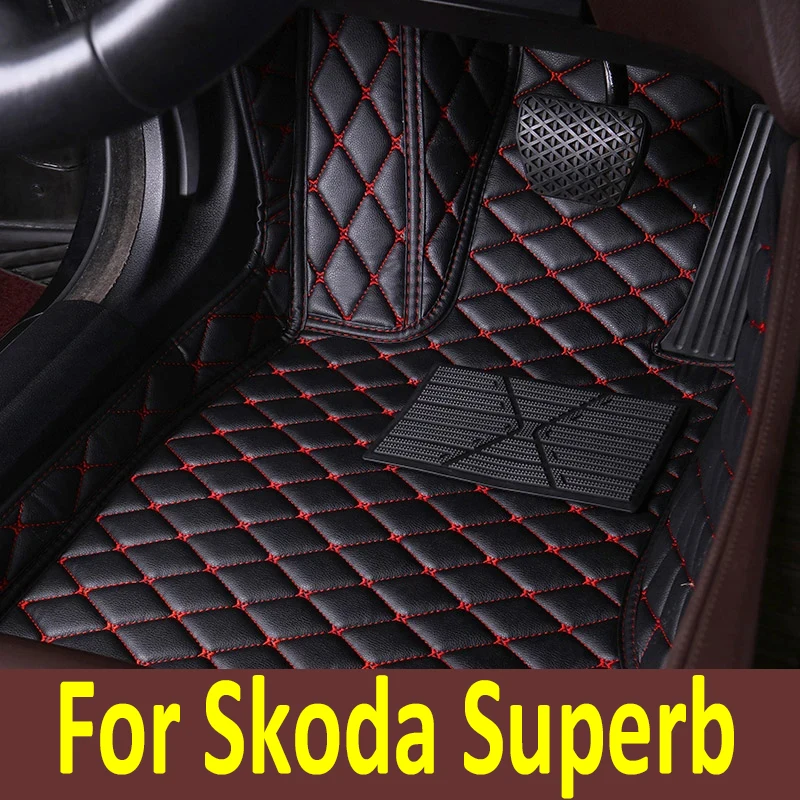 

Автомобильные коврики LHD для Skoda Superb 2023 2022 2021 2020 2019 2018 2017 2016, аксессуары для салона автомобиля, водонепроницаемые коврики