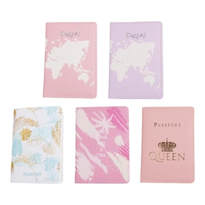 Fashion PU Leather Passport Holder Travel Credit Card Protector Lover Couple Wedding Gift for Women Men