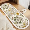 Rug for Bedroom Floor Mat Bedside Long Foot Mats Oval Carpet Soft Fluffy Spring Summer Flower Home Decoration Rugs 침실 긴 카펫 4