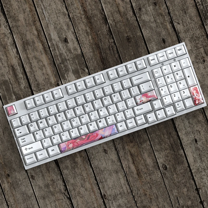 Genshin Impacto Anime Cartoon Gaming Key Caps 6.25u Barra de Espaço Esc 2.25u Digite Keycaps Pbt Dye Subbed Cereja Chaves por Conjunto - Imagem 3